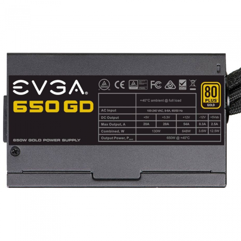 Блок питания Evga 650 GD 100-GD-0650-V2 80+ Gold, 650W RTL{6}