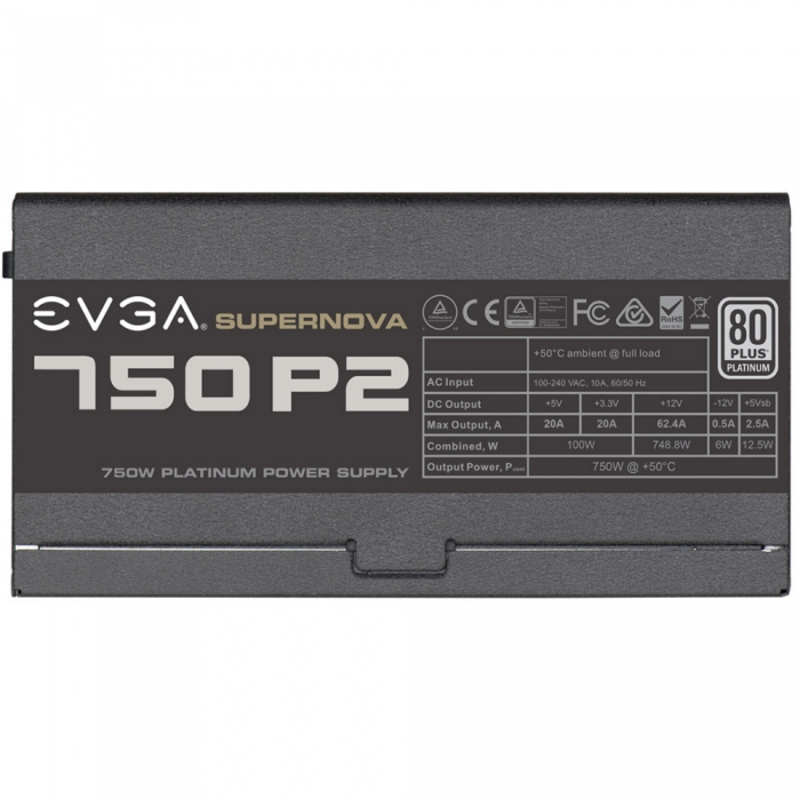Блок питания Evga SuperNOVA 750 P2 220-P2-0750-X2 750W, 80+ PLATINUM 750W, Fully Modular , EVGA ECO Mode