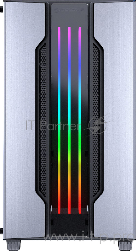 Cougar Gemini M игровой корпус серебристый (без БП, Mini ITX / Micro ATX, RGB LED, закаленное стекло, fan 1 x120 мм, 1 x USB 2.0, 2 x USB 3.0, audio)