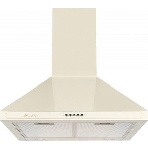 Вытяжка MONSHER Настенная вытяжка купольная, ширина 60 см, отвод/рециркуляция, 800 м3/час, механическое управление, таймер, 3 скорости, светодиодное освещение 2 х1.5 Вт, металлические жироулавливающие фильтры, угольный фильтр (опция), 66 дБ, цвет: бе