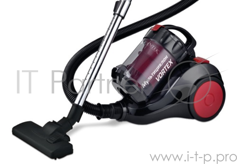 Пылесос Centek CT-2529 (красн/черн) мультициклон 2000/350Вт, стакан 1,5 л , телескоп металл. трубка