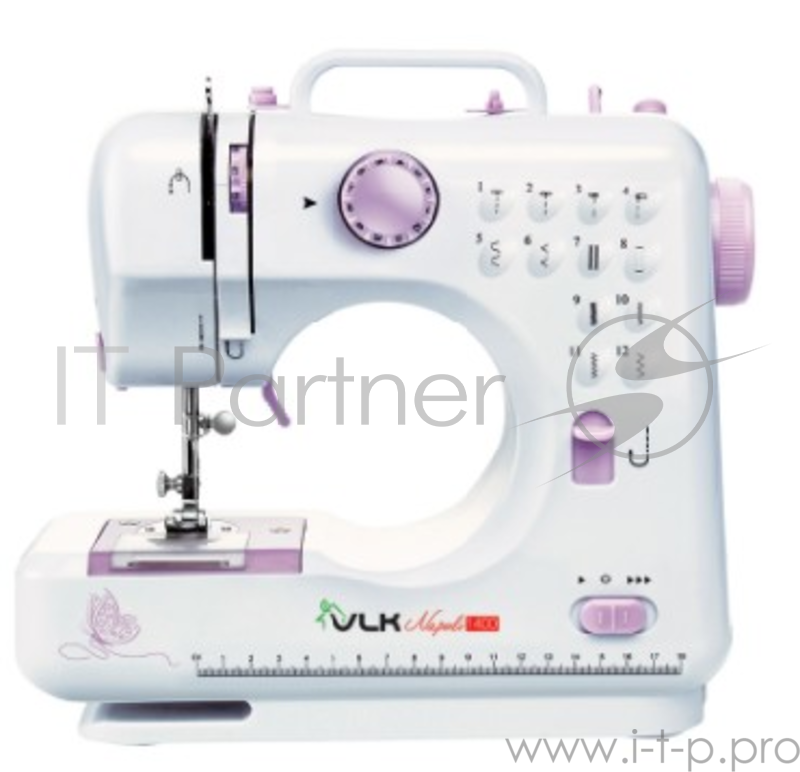 Швейная машина VLK VLK NAPOLI 1400 белый VLK Napoli 1400, 12 видов строчки, в том числе обработка петли для пуговицы автоматическая намотка нити, Регулируемая скорость, Встроенная LED подсветка, Прямой и обратный ход при шитье, удобная ручки для пере