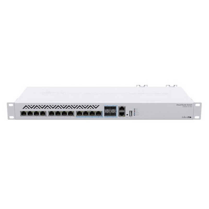 Mikrotik CRS312-4C+8XG-RM Cloud Router Switch 8х 1G/2.5G/5G/10G RJ45, 4х 10G RJ45/SFP+ with RouterOS L5, 1U rackmount enclosure