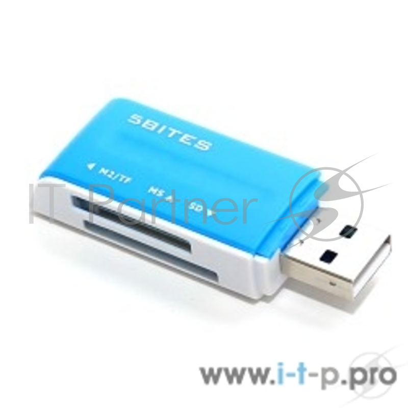 Устр-ва ч/з карт памяти 5bites RE2-102BL Устройство ч/з карт памяти USB2.0 / ALL-IN-ONE / USB PLUG / BLUE