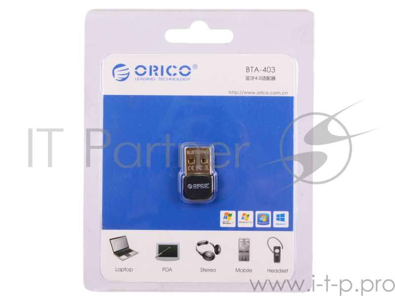 Адаптеры USB Ethernet ORICO BTA-403-BK Адаптеры USB 2.0 Bluetooth 4.0 (черный)