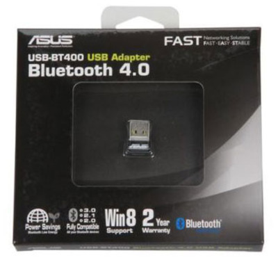 Сетевое оборудование ASUS USB-BT400 Мини-адаптер bluetooth 4.0, обратная совместимость 2.0/2.1/3.0