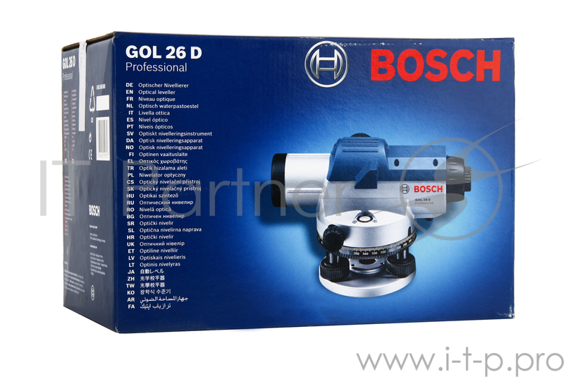 Лазерные дальномеры, уровни, детекторы Bosch GOL 26 D Нивелир оптический ( до100 м, увелич.26x, точн.1,6мм/30мм, объектив 36мм, 1,7кг, кейс) 601068000