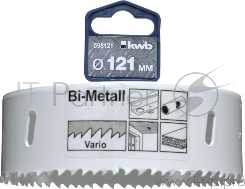 Коронка биметаллическая KWB 598-121 коронка hssi bi-metall 121мм