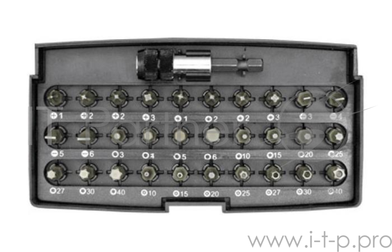 Набор бит FIT 57856 31 шт s2 сталь + адаптор с защелкой