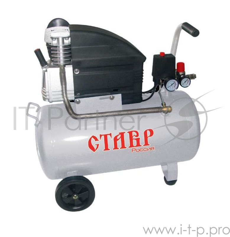 Компрессор СТАВР КМК-50/1500(220-240 В, 50 Гц, Мощность: 1,5 кВт/2 л.с., объём ресивера 50л, производительность 206 л/мин, давление 8 Атм, длина шнура питания 2 м, вес 32кг, двигатель с термозащитой.)