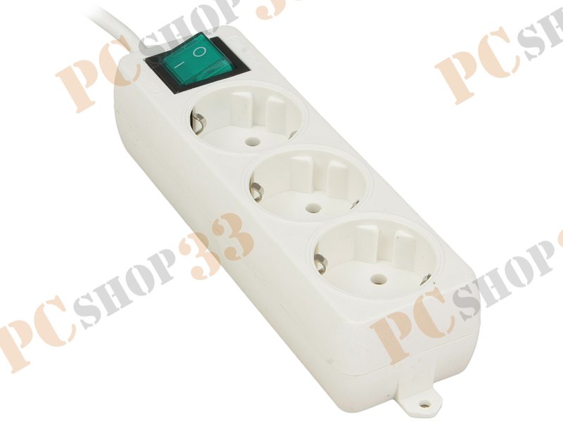 Удлинитель электропитания на 3 розетки Гарнизон EL-NB-G3-W-2, белый (2.0м)