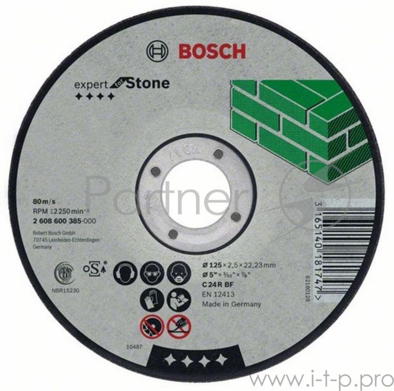 Круг отрезной BOSCH Expert for Stone 180x3,0x22 по камню, выпуклый (2.608.600.317) 180 Х 3,0 Х 22,