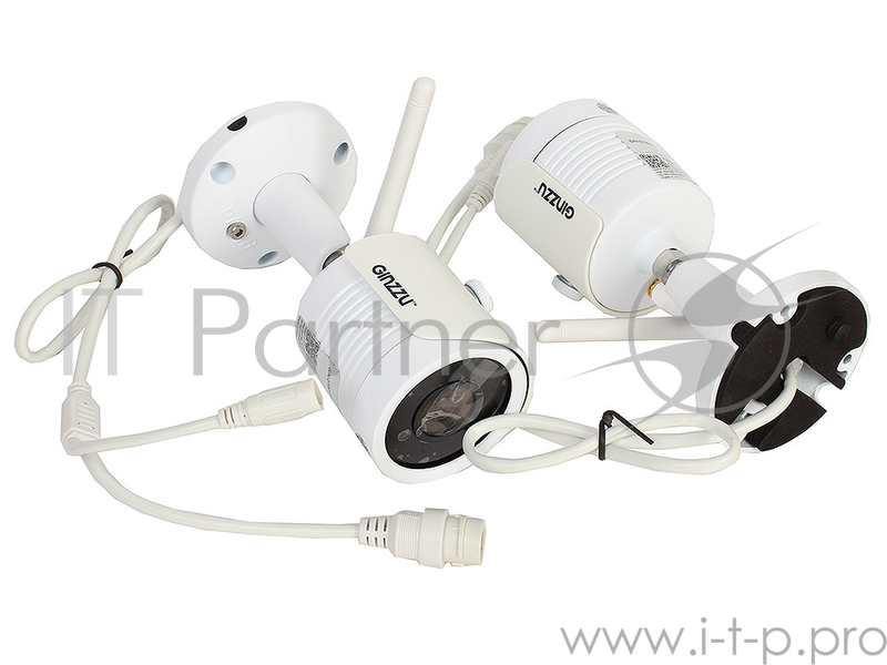 Комплект Видеонаблюдения GINZZU HK-421W WiFi 4ch, 1080P, HDMI, 2улич кам 2.0Mp, IR30м