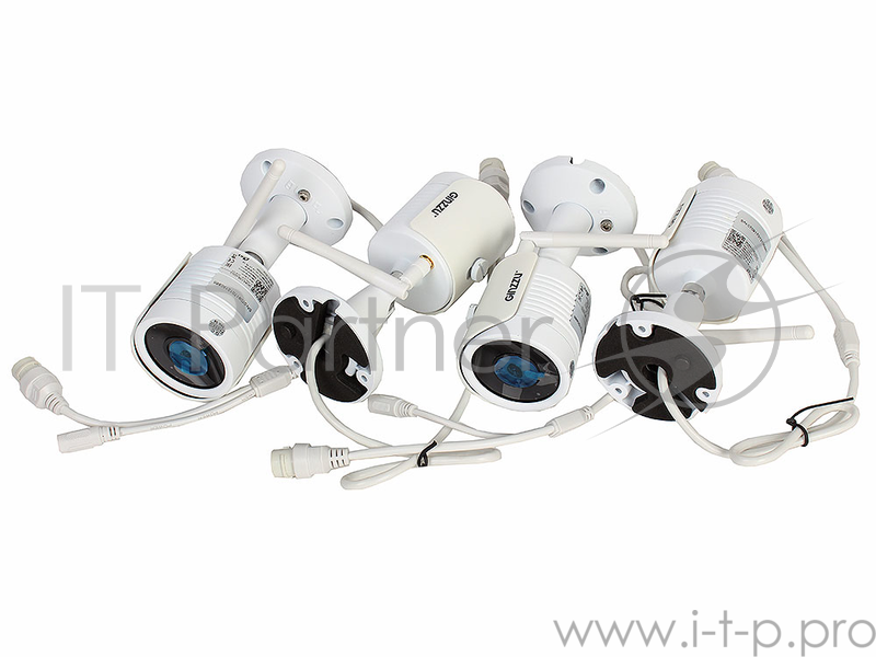 Комплект Видеонаблюдения GINZZU HK-440W WiFi 4ch, 720P, HDMI, 4улич кам 1.0Mp, IR30м