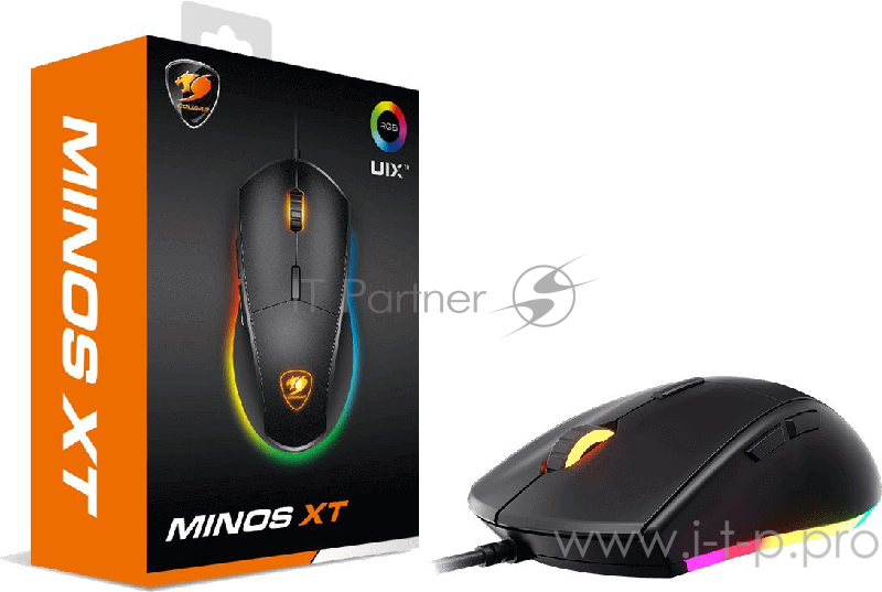 Cougar MINOS XT Игровая мышь (ADNS-3050, 6 кнопок, RGB подсветка, 4000 dpi, USB, черная)