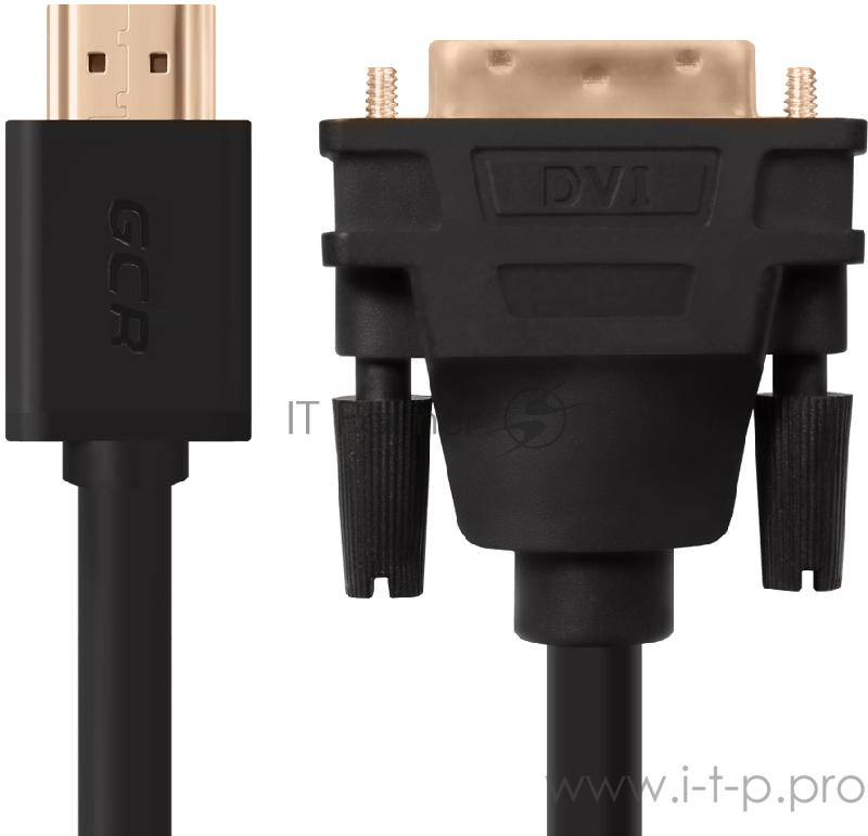 Greenconnect Кабель HDMI-DVI 1.8m черный, OD7.3mm, 28/28 AWG, позолоченные контакты, 19pin AM / 24+1M AM double link, тройной экран Greenconnect Кабель HDMI-DVI 1.8m черный, OD7.3mm, 28/28 AWG, позолоченные контакты, 19pin AM / 24+1M AM double link,