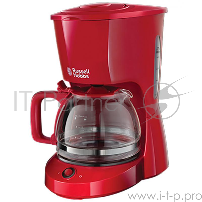 Кофеварка Russell Hobbs 22611-56, капельная, д/молотово, 1000Вт, 1.25л, автоподогрев, противокапля, красный