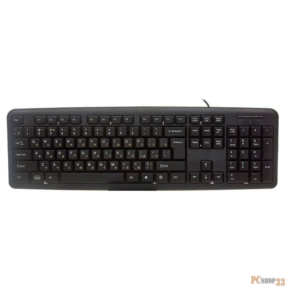 Exegate EX280433RUS Клавиатура Exegate LY-331RL, <USB, RUS/LAT, шнур 2м, черная, 104кл, Enter большой>, OEM