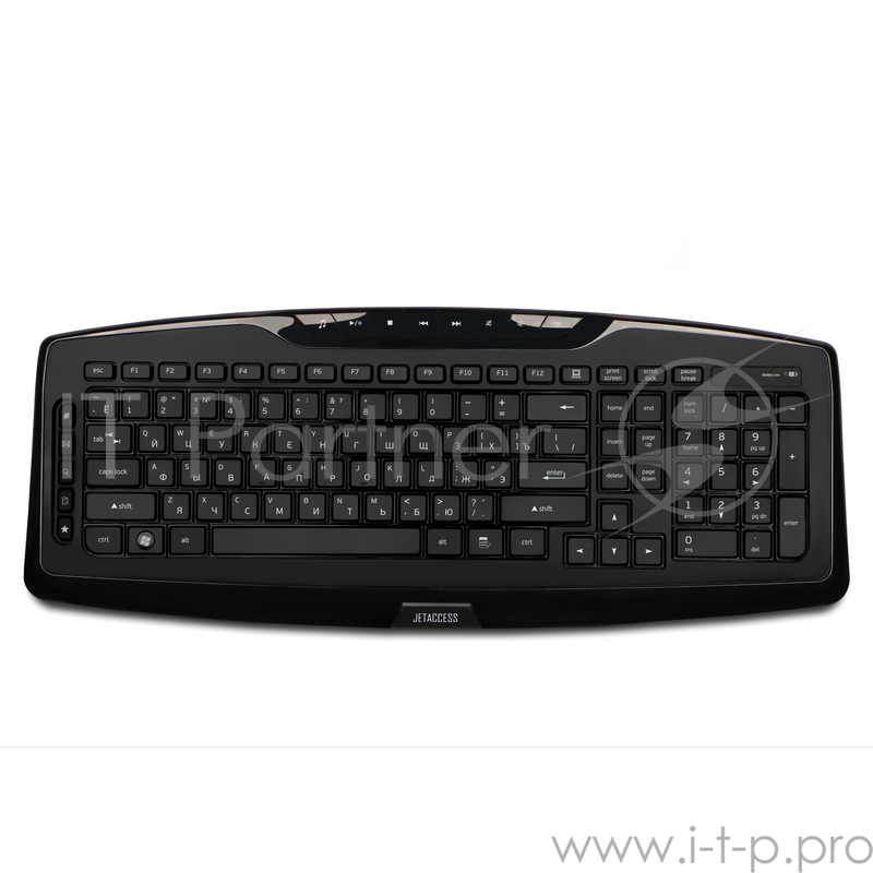 Клавиатуры, мыши Jet.A SlimLine K17 W Black USB {Беспроводная мультимедийная слим-клавиатура с классической раскладкой и 14 клавишами быстрого доступа}