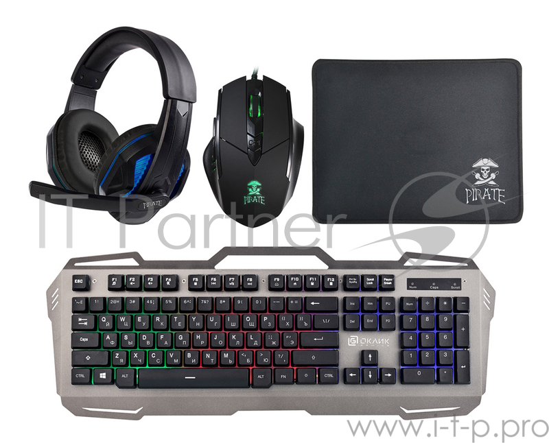 Наушники с микрофоном Oklick HS-HKM300G черный 1.5м мониторы оголовье