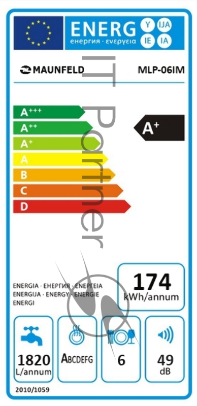 Посудомоечная машина Maunfeld MLP-06IM 1280Вт компактная, встраиваемая