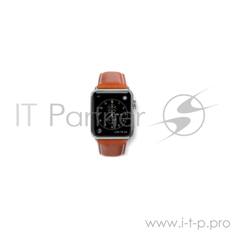 Ремешок Dbramante1928 Copenhagen для часов Apple Watch 38mm. Материал натуральная кожа. Цвет: светло-коричневый/серебряный.