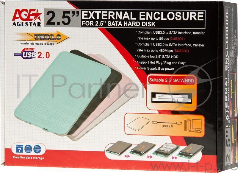 Контейнер для HDD AgeStar SUB2O7 (BLACK) Мобил рек 2.5