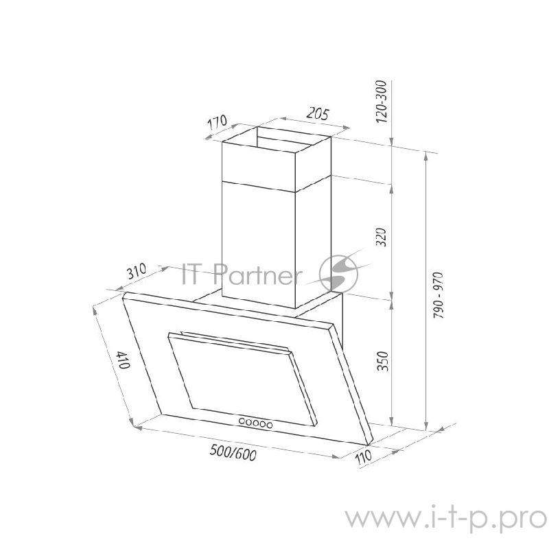 Вытяжка MAUNFELD TOWER C 50 темно-бежевый