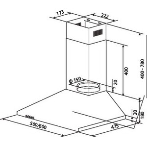Вытяжка HOMSair DELTA 50 Белый