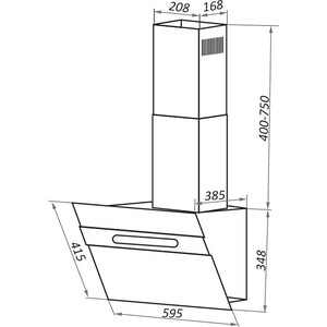 Вытяжка MAUNFELD MOON 60 белое стекло/ вставка нержавейка