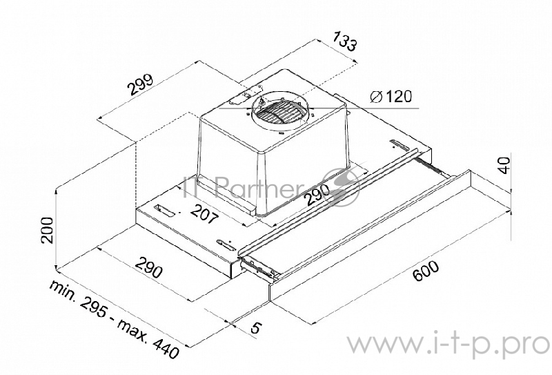 Вытяжка MAUNFELD OUSE GLASS 60 (C) черный/ЧЕРНОЕ стекло