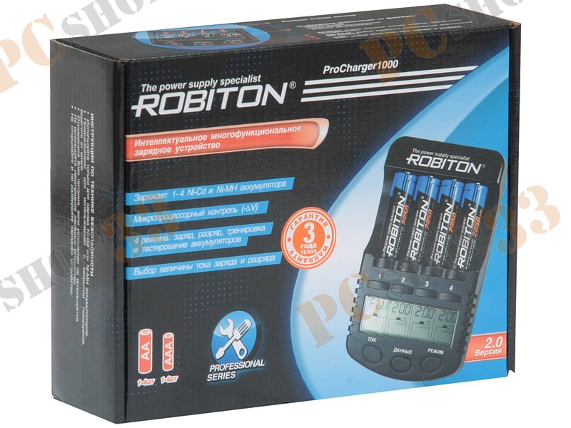 Зарядное устройство Robiton ProCharger1000, 4xAA/AAA Ni-MH/Ni-Cd