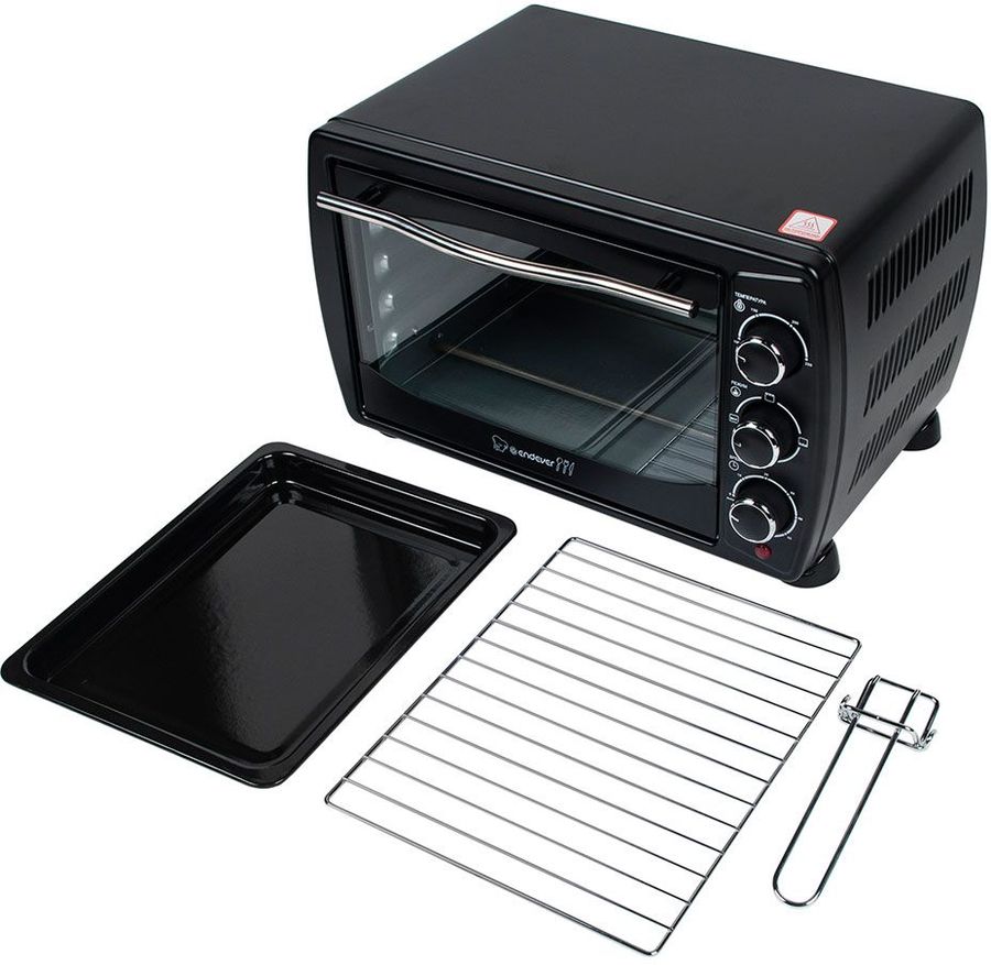 Мини-печь Endever Danko 4020, черный, 20 литров, 1380 Ватт, таймер 60 мин, темп. до 250 градусов, три режима приготовления
