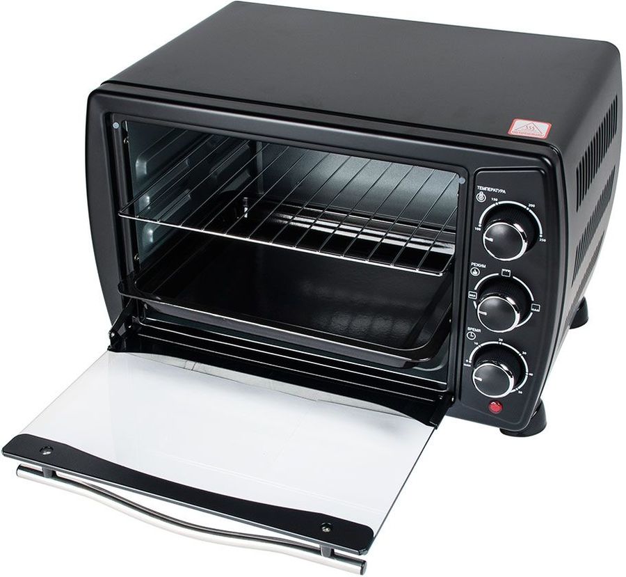Мини-печь Endever Danko 4020, черный, 20 литров, 1380 Ватт, таймер 60 мин, темп. до 250 градусов, три режима приготовления
