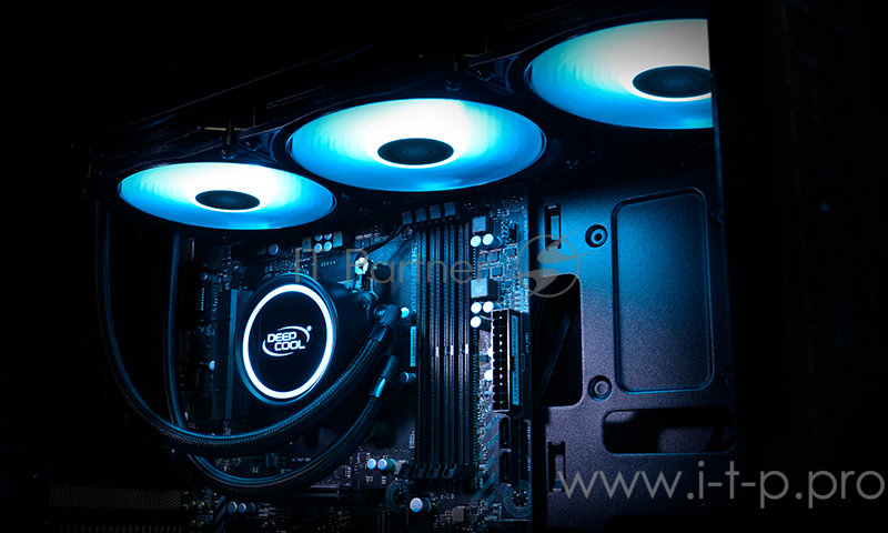 Комплект водяного охлаждения DEEPCOOL GAMMAXX L360 RGB V2 LGA20XX/LGA1366/LGA115X/AM4/AM (6шт/кор,TDP 250W, RGB Lighting, Anti-Leak edition, PWM, TRIPLE FAN) RET