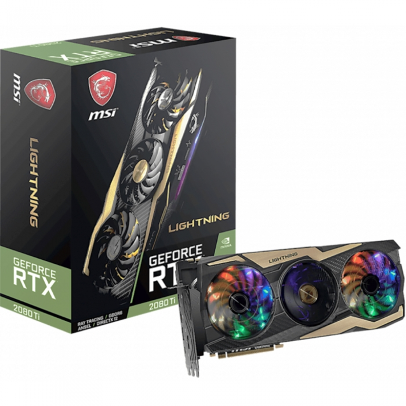 Видеокарта MSI PCI-E RTX 2080 Ti LIGHTNING nVidia GeForce RTX 2080Ti 11264Mb 352bit GDDR6 1770/14000/HDMIx1/DPx3/HDCP Ret