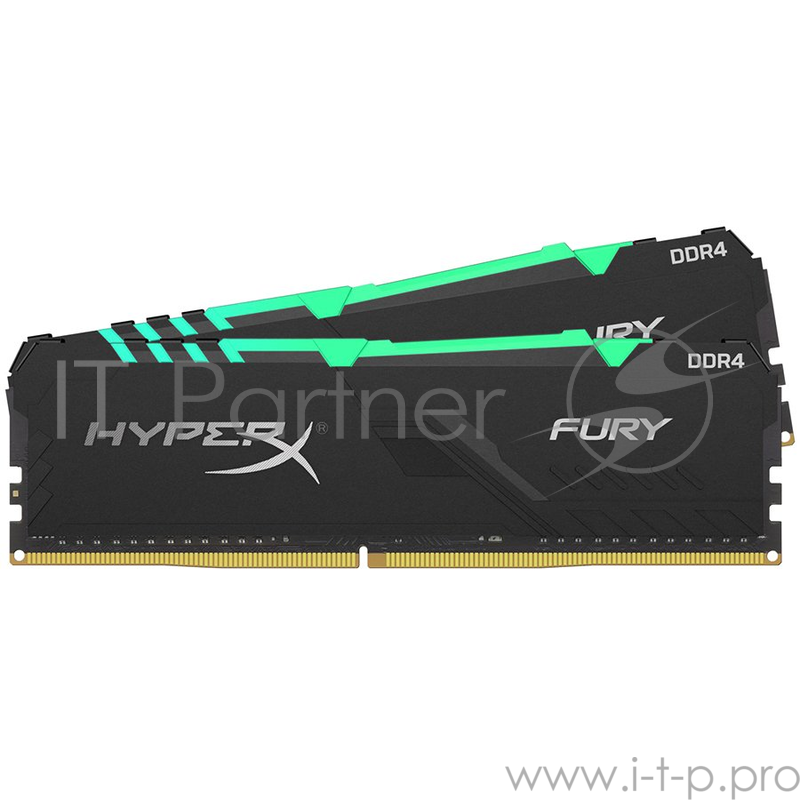 Модуль памяти Kingston DRAM 16GB 2400MHz DDR4 CL15 DIMM (Kit of 2) 1Rx8 HyperX FURY RGB EAN: 740617293180