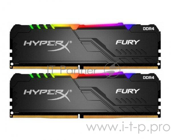Модуль памяти Kingston DRAM 16GB 2400MHz DDR4 CL15 DIMM (Kit of 2) 1Rx8 HyperX FURY RGB EAN: 740617293180