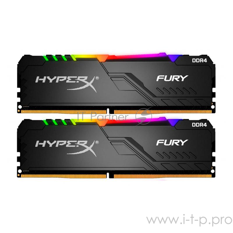 Модуль памяти Kingston DRAM 16GB 2400MHz DDR4 CL15 DIMM (Kit of 2) 1Rx8 HyperX FURY RGB EAN: 740617293180
