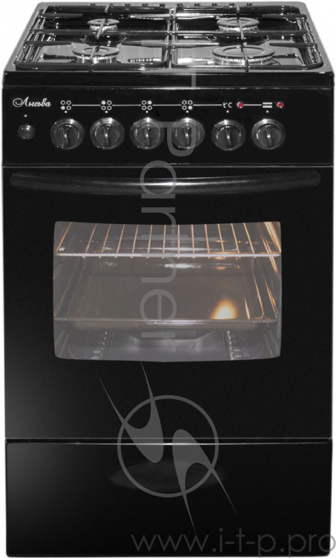 Плита Комбинированная Лысьва ЭГ 404 МС-2у черный (стеклянная крышка)