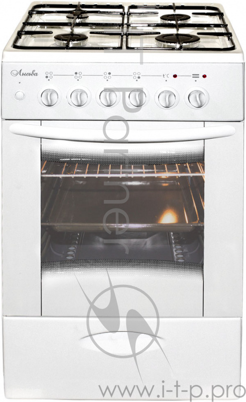 Плита Комбинированная Лысьва ЭГ 404 М2С-2у белый (без крышки) реш.чугун