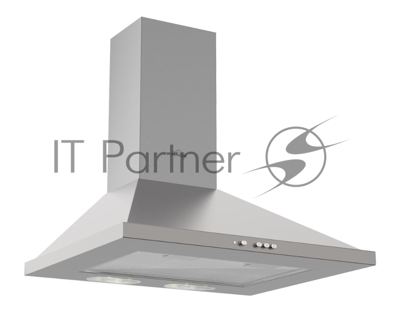 Вытяжка каминная Elikor Оптима 60Н-400-К3Л нержавеющая сталь управление: кнопочное (1 мотор)