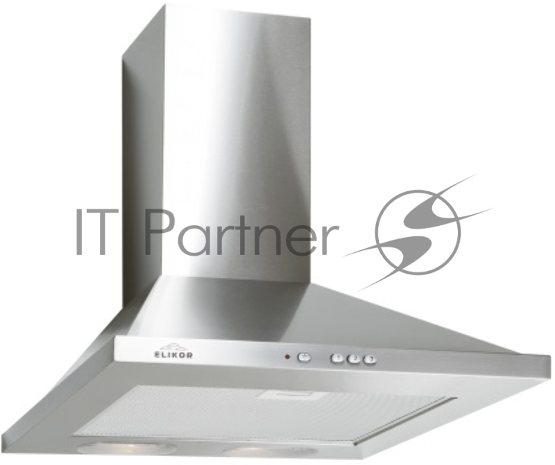 Вытяжка каминная Elikor Оптима 60Н-400-К3Л нержавеющая сталь управление: кнопочное (1 мотор)