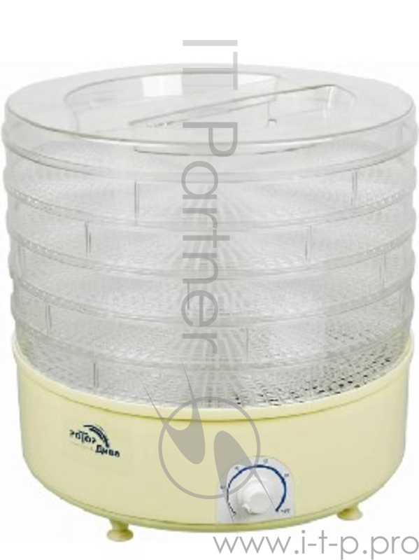 Сушка для овощей и фруктов РОТОР СШ-002 с 5 решетами в гофротареПитание, В : 220, Потребляемая мощность, Вт: 520, Max t воздуха на нижнем поддоне,°С: 70, Объем сушильной камеры,л: 20, Масса, кг: 4,5, Габаритные размеры,мм:400×390