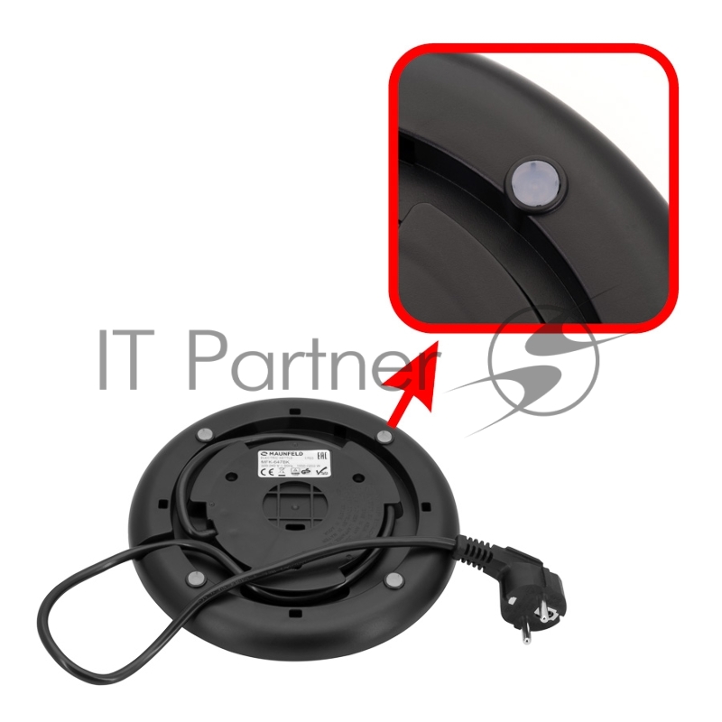 Чайник MAUNFELD MFK-647BK черный с хромированными элементами