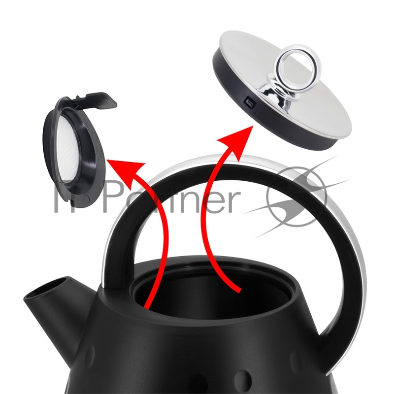 Чайник MAUNFELD MFK-647BK черный с хромированными элементами