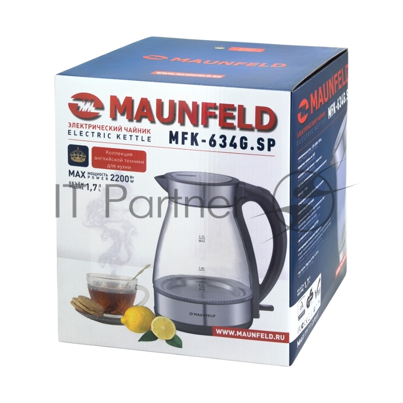 Чайник MAUNFELD MFK-634G.SP стекло прозрачное