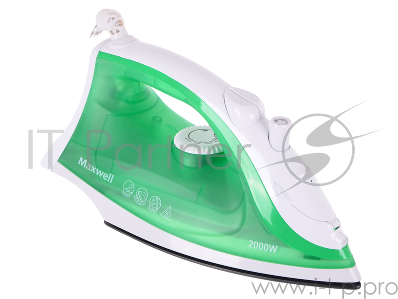 Утюг Maxwell MW-3054 (G) Мощность 2000 Вт,подошва с антипригарным покрытием,паровой удар