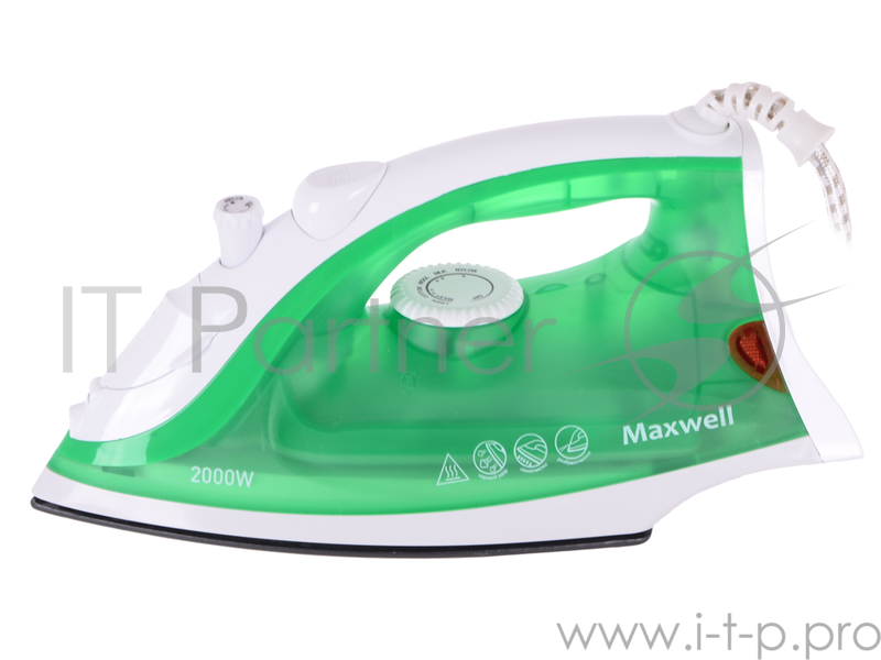 Утюг Maxwell MW-3054 (G) Мощность 2000 Вт,подошва с антипригарным покрытием,паровой удар