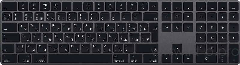 Аксессуар Apple Magic Keyboard with Numeric Keypad - Russian - Space Gray MRMH2RS/A